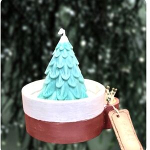 100% Soy Candle in Concrete Resin Bowl with Match Holder & Wax Tree